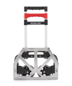Magna Cart Personal 150 Pound Capacity Aluminum Folding Hand Truck with Telescopic Handle and Foldable Wheels for Industrial, Black and Red Black/Red 37 716YV9do2cL