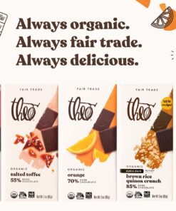 Theo Chocolate Organic Orange 70% Dark Chocolate Bar, 3 Ounce Bar, 12 Pack 3 Ounce (Pack of 12) 12 716abFG3iZL