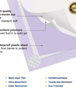 Petphabet 100 Pack Dog Pee Pads 23 by 24 Inches,Lavender Scented Dog Training Pads with Attractant 23 X 24 in 19 716azXDlhIL