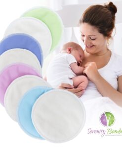 Washable Organic Bamboo Nursing Pads 8 Pack Colors (4 Pair) with Laundry Bag - Natural and Reusable, Ultra Soft, and Super Absorbent for The Ultimate Luxury Breast Pad - by Serenity Bamboo 12cm - Extra Thick Colors 22 716b u4KqLL
