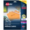 Avery 6521 Glossy Crystal Clear Address Labels for Laser & Inkjet Printers, 1" x 2-5/8", 300 Labels 1" x 2-5/8"