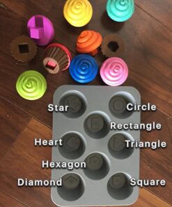 Learning Resources Smart Snacks Shape Sorting Cupcakes,17 Pieces, Ages 18 Months+, Fine Motor, Color & Shape Recognition Single 33 716bft12MYL