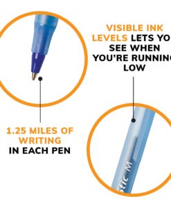 BIC Round Stic Xtra Life Blue Ballpoint Pens, Medium Point (1.0mm), 144-Count Pack of Bulk Pens, Flexible Round Barrel for Writing Comfort, No. 1 Selling Ballpoint Pens 16 716cQvRo9eL