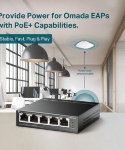 TP-Link TL-SG1005P, 5 Port Gigabit PoE Switch, 4 PoE+ Ports @65W, Desktop, Plug & Play, Sturdy Metal w/ Shielded Ports, Fanless, QoS & IGMP Snooping,black 5 Port w/ 4-Port PoE+ 21 716fuS0dSlL