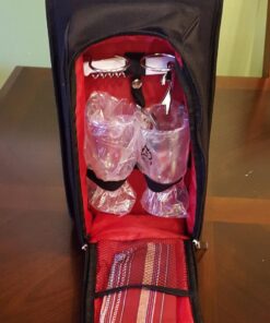 KOVOT 9 Piece Wine Travel Bag and Picnic Set Including 2 Wine Glass Holder Stakes 31 716g3gITX2L