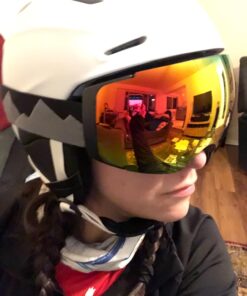 OutdoorMaster Ski Goggles PRO - Frameless, Interchangeable Lens 100% UV400 Protection Snow Goggles for Men & Women A0-blackframe Revosilverlens Vlt10% 36 716gfAxZsUL