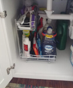 LYNK PROFESSIONAL® Slide Out Under Sink Cabinet Organizer - 11.5 in. wide x 18 inch deep - Sliding Pull Out Shelf for Inside Kitchen Cabinet or Under Sink - Lifetime Limited Warranty – Chrome 11.5x18 Chrome 46 716iQogQ3EL