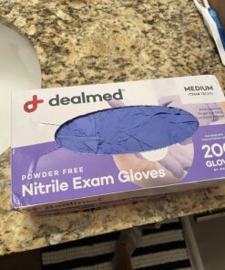 Dealmed Nitrile Medical Grade Exam Gloves, Disposable, Latex-Free, Medium (200 ct.) Medium (Pack of 200) Purple (Pack of 1) 28 716j4tfaHqL