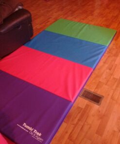 Tumbl Trak Folding Tumbling Panel Mat for Gymnastics, Cheer, Dance, and Fitness Bright Pastel 4ft x 8ft x 2in 19 716kgROxtUL