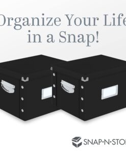 Snap-N-Store File Storage Box & Organizer - 1 Pack - 16.125 x 13.125 x 9.875 Inch Letter/Legal Size Portable File Box with Lid for Documents - Back To School Supplies for Students - Glossy Black Letter/Legal File 22 716ksYjr DL