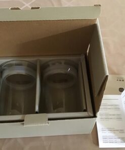 ZENS Glass Canisters Jar with Lid, Airtight Sealed 15 Fluid Ounce Spice Jars Sets of 2, Clear Small Kitchen Storage Containers for Herbs,Tea 4.76 x 3.15 IN 03-15oz*2 38 716ktlI3XrL