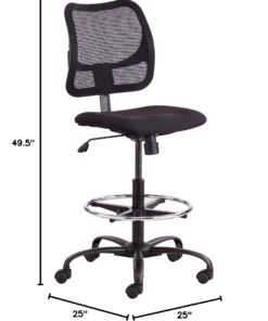 Safco Products Vue Mesh Extended-Height Chair 3395BL with Ergonomic Mesh Back, Black, Cool Comfort and Adjustable Height, 250 lbs Capacity Mesh Seat Extended Height 13 716lzBPskLL