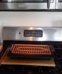 Gotham Steel Indoor Smokeless Grill Electric Grill Ultra Nonstick Electric Grill Dishwasher Safe Surface, Temp Control, Metal Utensil Safe, Barbeque Indoors with No Smoke! Indoor Grill 11 716nz2utW8L