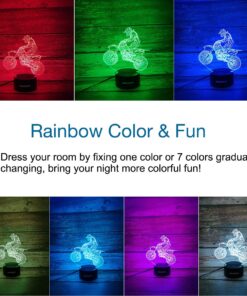 WANTASTE Motocross 3D Lamp Gifts for Boys Girls Room, Dirt Bike Decor Toys Night Light Bedside Gifts for Kids Baby, 7 Colors Changing Nightlight with Battery Backup and Smart Control Motocross Man 11 716oxz2cWTL