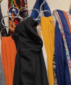 iDesign Axis Metal Loop Scarf Hanger, No Snag Closet Organization Storage Holder for Scarves, Men's Ties, Women's Shawls, Pashminas, Belts, Accessories, Clothes, 18 Loops ,0.3" x 9.9" x 11.2", Chrome 27 716pFINfWOL