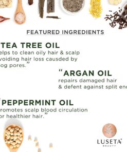 Luseta Tea Tree Shampoo and Conditioner Set with Argan Oil for Oily Hair Clarifying, Fighting Dandruff Sulfate Paraben Free for Men and Women 2x16.9oz 16.9 Fl Oz (Pack of 2) 32 716pG5LeMkL