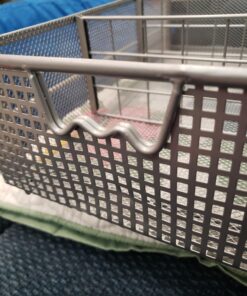 DecoBros Mesh Cabinet Basket Organizer with Split Card, Silver (Medium - 9.4 x 15.3 x 5) Medium - 9.4 x 15.3 x 5 40 716pSZyaiCL