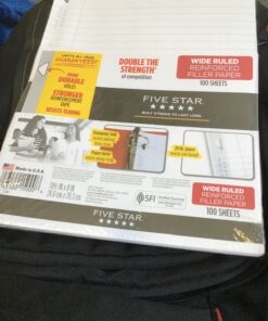 Five Star Loose Leaf Paper, Notebook Paper, Wide Ruled Filler Paper, Reinforced, 8 x 10.5, 100 Sheets (15000) 1 Pack 13 716rpYrX iL