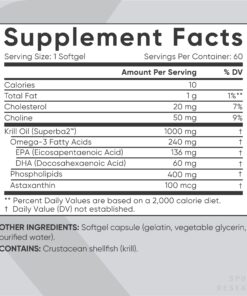 Sports Research Antarctic Krill Oil Omega 3 Softgels 1000mg (Double Strength) with Phospholipids, Choline & Astaxanthin - Sustainably Sourced, Non-GMO Verified & Gluten Free - 60 Capsules 60 Count (Pack of 1) 22 716suWHsVAL 3