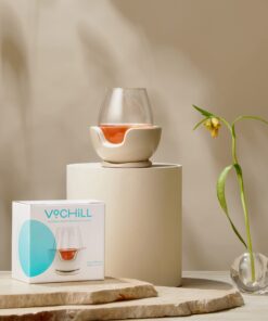 VoChill Stemless Wine Glass Chiller | Keep the Chill In Your Glass | New Wine Accessory | Separable & Refreezable Chill Cradle | Actively Chills Stemless Glassware | Quartz, Pair Stemless Stemless Pair 16 716u8euO3OL