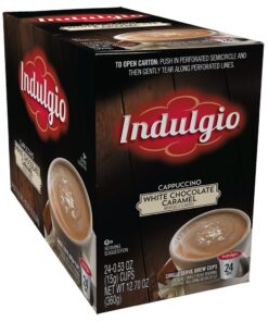 Indulgio Cappuccino for K-cup Brewers, White Chocolate Caramel, 24 Count 24 Count (Pack of 1)