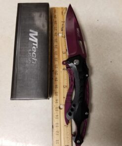 MTECH USA MT-A705 Series – Spring Assisted Folding Knife, Pocket Clip, Tactical, EDC, Self Defense Purple 4.5-inch closed 46 716vAOKeobL
