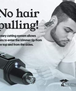 ToiletTree Products Nose Hair Trimmer with LED Light - Stainless Steel, Heavy-Duty Casing - Ear & Nose Hair Trimmer - Men's Grooming Trimmer for Beard, Eyebrows, and Ears 33 716w83kT hL