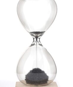 Kikkerland One Minute Timer Countdown Black Magnetic Sand Hourglass, Wood Base, Stalagmite 10 716wenyAPNL