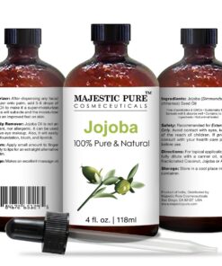 Majestic Pure Jojoba Oil for Hair and Skin, 4 fl. oz. 4 Fl Oz (Pack of 1) 36 716wpvR284L