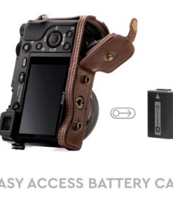 MegaGear "Ever Ready" Leather Camera Case – Easy to Install, Tripod and Peripheral Friendly Accessory – Compatible with Sony Alpha A6000, A6300 (Dark Brown) Dark Brown 22 716x09QE43L