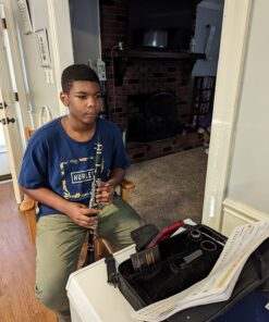 Eastar B Flat Clarinet for Beginner, Ebonite Clarinet Nickel-plated with 2 Barrels, 3 Reeds, White Gloves, Hard Case, Cleaning Kt, ECL-300 Nickel keys, Student style 50 716xJWkU2qL