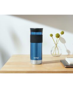 Contigo Byron Vacuum-Insulated Stainless Steel Travel Mug with Leak-Proof Lid, Reusable Coffee Cup or Water Bottle, BPA-Free, Keeps Drinks Hot or Cold for Hours, 20oz, Blue Corn 31 716yOvayML