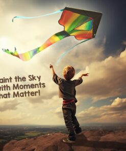AGREATLIFE Rainbow Kite for Kids & Kites for Adults Easy to Fly, Kites for Kids Ages 4-8 Easy to Fly, Large Kites for Kids Ages 8-12, Kites for Toddlers Age 3-5, Beach Kite, Kids Kite for Beginner Classic Rainbow 26 716yrd7ZyfL 2