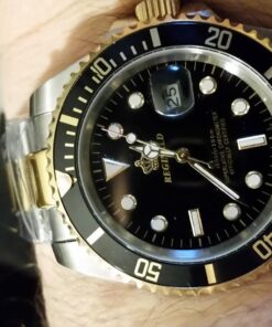 FANMIS Mens Luxury Watches Rotatable Bezel Sapphire Glass Luminous Quartz Silver Gold Two Tone Stainless Steel Watch Gold Black 34 716z367413L