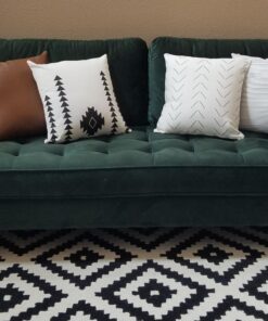 Woven Nook - Modern & Luxurious 18" x 18" Decorative Leather Throw Pillow Covers - Durable Quality & Machine Washable - 100% Polyester Faux Leather - Amaro Design - 4 Pack 18 x 18-Inch Amaro - Black, White, Tan, Grey, Brown, Neutral 30 716zEyJKzIL