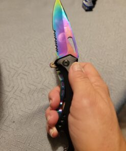 Tac Force- TF-705 Series - Bottle Opener, Glass Punch and Pocket Clip, Tactical, EDC, Rescue Rainbow 44 716zFs4dfFL