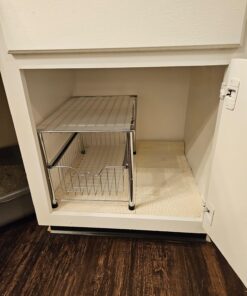 DecoBros Stackable Under Sink Cabinet Sliding Basket Organizer Drawer,Chrome Chrome 29 716zJQNLcyL