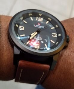 cofuo Mens Fashion Dress Analog Quartz Watch with Brown Leather Band Unique Big Face Number Retro Casual Wrist Watches Classic Business Waterproof Wristwatch Calendar Date Week - Black Brown 31 717 NhIq5OL