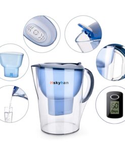 Alternative view of Hskyhan Alkaline Water Filter Pitcher - 3.5 Liters Improve PH, 2 Filters Included, BPA Free, 7 Stage Filteration System to Purify, Blue