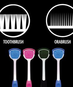 Orabrush Tongue Scraper, Tongue Cleaner Helps Fight Bad Breath, 4 Tongue Scrapers 4 Count (Pack of 1) Multicolored 27 7170yqavTgL
