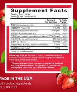 EZ Melts Dissolvable Vitamin B-Complex Tablet with Methyl B12 & Methyl Folate, Sugar-Free, 2-Month Supply 15 71714QXXtdL