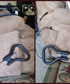 Stander Recliner Lever Extender, Oversized Grip Handle Adapter for Adults, Seniors, and Elderly, Extension Handle with Large Ergonomic Curve Grab Bar, Compatible with Wooden Recliner Handles - Black Standard 20 71714UmIzkL