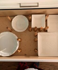 Rev-A-Shelf Adjustable Pegboard Drawer Divider Organizer, Trim to Fit Wooden Kitchen Cabinet Storage Utensil, Pots & Dish Rack, 39" x 21", 4DPS-3921 39x21 14 71715PsyY8L