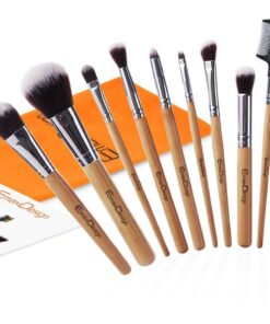 Alternative view of EmaxDesign 12 Pieces Makeup Brush Set Professional Bamboo Handle Premium Synthetic Kabuki Foundation Blending Blush Concealer Eye Face Liquid Powder Cream Cosmetics Brushes Kit With Bag
