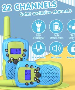 Selieve Toys for 3-12 Year Old Boys Girls, Walkie Talkies for Kids 22 Channels 2 Way Radio Toy with Backlit LCD Flashlight, 3 Miles Range for Outside, Camping, Hiking Blue 26 7172Kkj4AyL