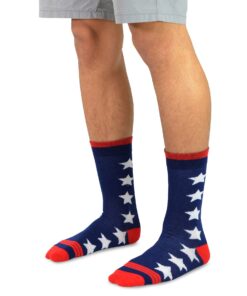 American Flag Men's Crew Socks - I Love USA 4-Pack Size 10-13 6 7173Vfj9ByL