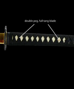 Makoto Kaze Series Handmade Sharp Katana Samurai Sword 40" - Black Dancing Crane Tsuba, Sword Stand Included 16 7173aidxuqL