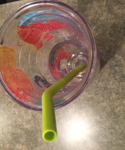 Softy Straws Wide Premium Reusable Silicone Drinking Straws + Patented Straw Squeegee - 9” Long With Curved Bend for 20/30/32oz Tumblers BPA Free Non Rubber, Flexible, Safe for Kids/Toddlers Assorted - Silicone 62 7173ghSeJuL