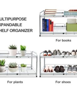 Surpahs 2 Tier Under Sink Expandable Shelf Organizer, Storage Rack (Silver) 25 7173vIJezyL