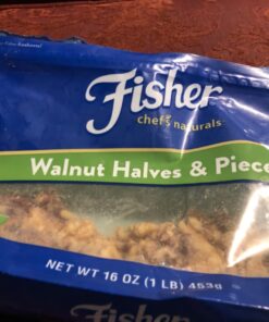 Fisher Chef's Naturals Walnut Halves & Pieces 1 lb, 100% California Unsalted Walnuts for Baking & Cooking, Snack Topping, Great with Yogurt & Cereal, Vegan Protein, Keto Snack, Gluten Free Halves and Pieces 16 Ounce (Pack of 1) 37 7174NwYmHZL